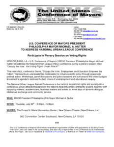 Ernest Nathan Morial / Local government in the United States / Politics of the United States / State governments of the United States / United States Conference of Mayors / Michael Nutter / National Urban League