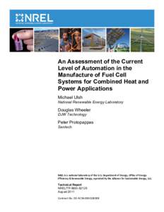 Assessment of the Current Level of Automation in the Manufacture of Fuel Cell Systems for Combined Heat and Power Applications