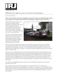 Thursday, April 03, 2014     HKX proves open-access can exist in Germany Written by David Briginshaw 