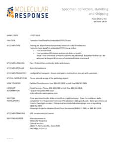 Specimen Collection, Handling and Shipping Howard Robin, M.D. Reviewed[removed]SAMPLE TYPE