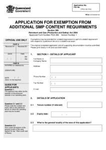 Application for exemption from additional SMP content requirements