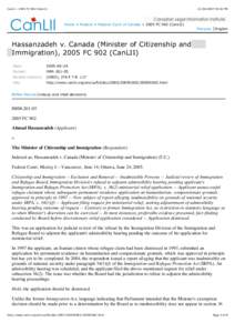 CanLIIFC 902 (CanLII:04 PM Home > Federal > Federal Court of Canada > 2005 FC 902 (CanLII) Français