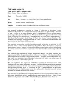 MEMORANDUM New Mexico State Engineer Office Water Use and Conservation Bureau Date:  November 14, 2001