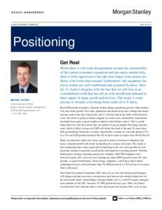 GLOBAL INVESTMENT COMMITTEE  NOV. 18, 2014 Positioning Get Real