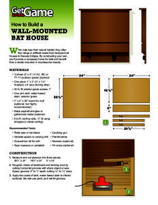 24”  How to Build a WALL-MOUNTED BAT HOUSE