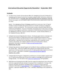 Microsoft Word - International Ed Newsletter 09-10