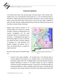 Daniel B. Stephens & Associates, Inc.  Executive Summary The Northeast New Mexico water planning region (Northeast Region), which includes Union, Harding, Quay, Curry, and Roosevelt Counties (Figure ES-1), is one of 16 p