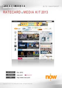 SITE SNAPSHOT  RATECARD & MEDIA KIT 2013 Last Updated