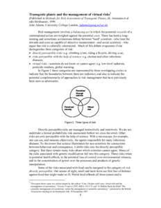 Transgenic plants and the management of virtual risks1 (Published in Methods for Risk Assessment of Transgenic Plants, (K. Ammann et al eds) Birkhauser, 1999. John Adams, University College London,  