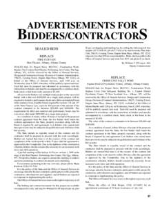 ADVERTISEMENTS FOR  BIDDERS/CONTRACTORS SEALED BIDS REPLACE FIRE CURTAIN