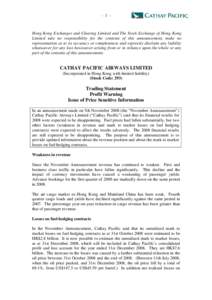 Business / CITIC Group / Association of Asia Pacific Airlines / Swire Group / Air China / Cathay Pacific / Hedge / Fuel hedging / Airline / Finance / Hang Seng Index Constituent Stocks / Financial economics