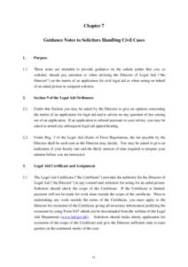 Chapter 7 Guidance Notes to Solicitors Handling Civil Cases 1.  Purpose