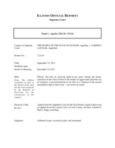 ILLINOIS OFFICIAL REPORTS Supreme Court People v. Aguilar, 2013 ILCaption in Supreme