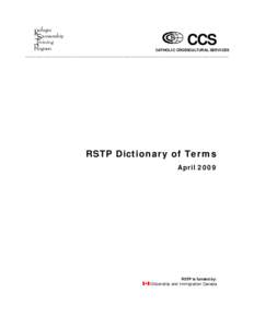 CCS CATHOLIC CROSSCULTURAL SERVICES _____________________________________________________________________________  RSTP Dictionary of Terms