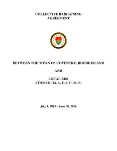 COLLECTIVE BARGAINING AGREEMENT BETWEEN THE TOWN OF COVENTRY, RHODE ISLAND AND LOCAL 3484