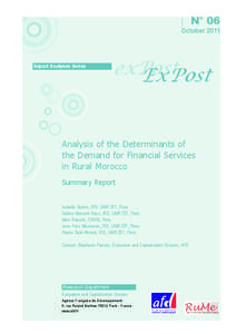 Analysis of the Determinants of the Demand for Financial Services in Rural Morocco