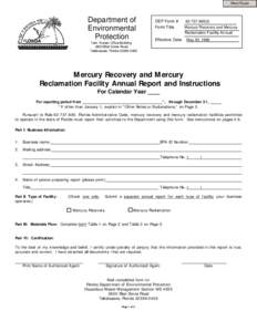 Mercury Recovery and Mercury Reclamation Facility Annual Report and Instructions[removed]Forms - Waste Management - Florida DEP - [737_3.pdf]