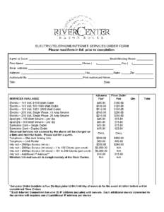 Vendor Order Form - Baton Rouge River Center