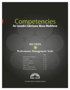 Competence / Canadian Centre on Substance Abuse / Diversity / Performance appraisal / Competency-based learning / Human resource management / Management / Competency-based performance management