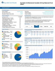 Equitable Life Mackenzie Canadian All Cap Balanced Fund Select* PIVOTAL SELECT SEPTEMBER 30, 2014