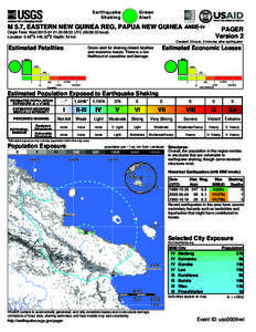 Goroka / Kainantu / Kundiawa / Wau /  Papua New Guinea / Earthquake / Provinces of Papua New Guinea / Eastern Highlands Province / Bulolo