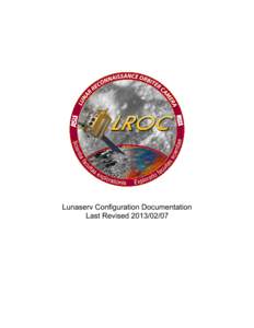 Lunaserv Configuration Documentation Last Revised[removed] Lunaserv Configuration  Revision 3