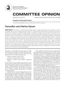 The American College of Obstetricians and Gynecologists WOMEN’S HEALTH CARE PHYSICIANS COMMITTEE OPINION Number 601 • June 2014