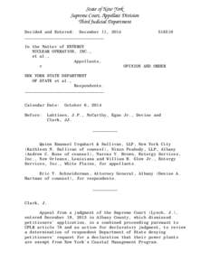 State of New York Supreme Court, Appellate Division Third Judicial Department Decided and Entered: December 11, 2014 ________________________________ In the Matter of ENTERGY