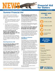 NEWS  Financial Aid for Gators  From the Office for Student Financial Affairs