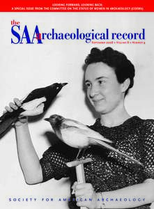 LOOKING FORWARD, LOOKING BACK: A SPECIAL ISSUE FROM THE COMMITTEE ON THE STATUS OF WOMEN IN ARCHAEOLOGY (COSWA) the  SAA