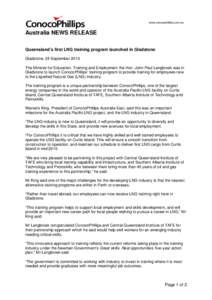 Microsoft Word[removed]ConocoPhillips Gladstone Training Program Media Release FINAL