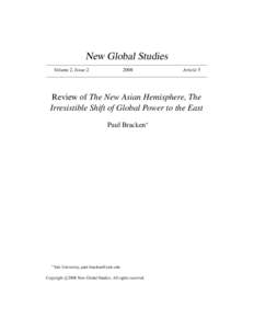 New Global Studies Volume 2, Issue[removed]Article 5