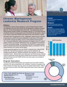 Chronic Myelogenous Leukemia Research Program Vision  History