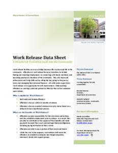 Department of Corrections  Fiscal Year 2013 Reynolds Work Release, King County
