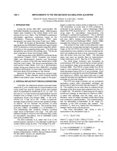 12B.11  IMPROVEMENTS TO THE WSR-88D SNOW ACCUMULATION ALGORITHM Steven M. Hunter, Edmond W. Holroyd, III, and Curtis L. Hartzell U.S. Bureau of Reclamation, Denver, CO