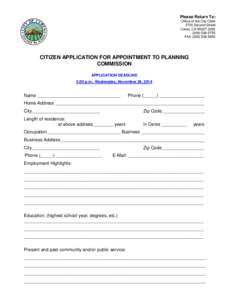 Please Return To: Office of the City Clerk 2720 Second Street Ceres, CA[removed][removed]FAX[removed]