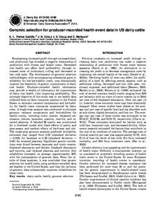 Genomic selection for producer-recorded health event data in US dairy cattle