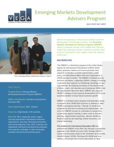 Emerging Markets Development Advisers Program CASE STUDY FACT SHEET Women are playing a critical role to further economic development in emerging countries. The Emerging