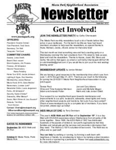 Mesta Park Neighborhood Association  Newsletter News and information for ALL residents of the Mesta Park Historic Preservation District September 2010