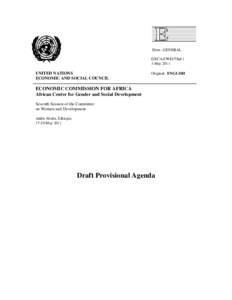 Distr.: GENERAL E/ECA/CWD/7/Inf.1 3 May 2011 UNITED NATIONS ECONOMIC AND SOCIAL COUNCIL