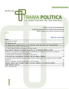 Año 8 NoEstados Unidos de Norteamérica. La derrota electoral del Presidente Barack Obama. Índice