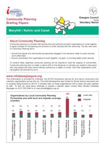 Glasgow Council  Community Planning Briefing Papers  for the