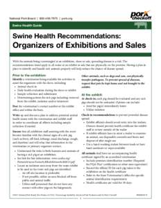 National Pork Board | [removed] | pork.org  Swine Health Guide Swine Health Recommendations: