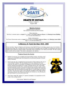 DSATS IN DETAIL Volume 3, Issue 8 August 2008 MEETING NOTICES Technical Advisory Committee: