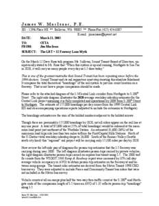 James W. MacIsaac, P.E[removed]129th Place NE ** Bellevue, WA 98005 ** Phone/Fax[removed]E-mail: [removed] DATE: March 13, 2003 TO: