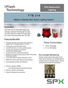 FAA Obstruction Lighting FTB 314 Medium Intensity Red Xenon Lighting System