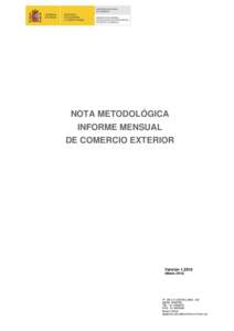 NOTA METODOLÓGICA INFORME MENSUAL DE COMERCIO EXTERIOR VersiónMarzo 2016)