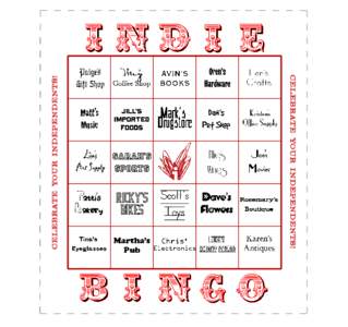 celebrate your independents!  celebrate your independents! indie bingo Your Info