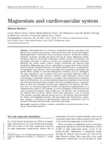 Magnesium / Electrolyte disturbances / Nephrology / Chemical elements / Reducing agents / Hypomagnesemia / Magnesium in biology / Magnesium deficiency / Hypermagnesemia / Medicine / Chemistry / Matter