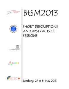 BtSM2013 SHORT DESCRIPTIONS AND ABSTRACTS OF SESSIONS  Lembang,